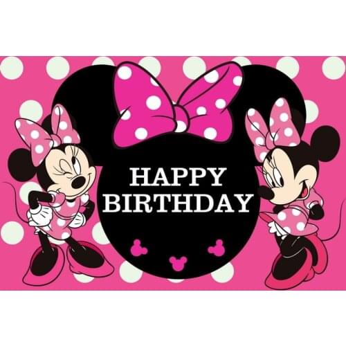 Disney Minnie Children Birthday Background Cloth Party Decoration Supplies Photo Poster Wall Decoration Painting Girl Gift