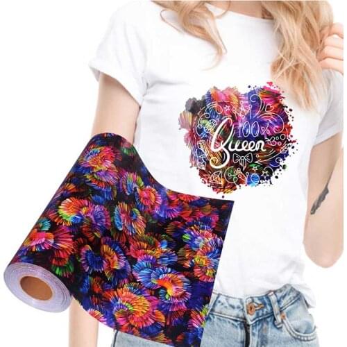HTV 3D Flower Vinyl Heat Transfer for T-Shirts Heat Press Vinyl Rolls Iron on Fabric Washable Easy to Cut and Weed Transfer Viny