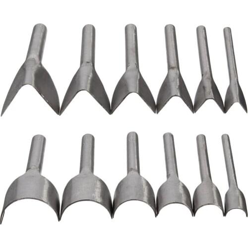 New Leather Craft Tools Half Round V Shaped Cutter Punch Leather Handmade Craft Tools Punching Hand Tools 6Pcs/set 15mm-40mm