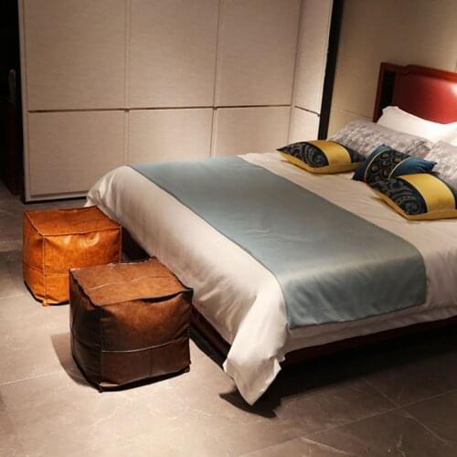 PU Leather Retro style handmade Morocco pouf , decoration seat pillow cushion without core.Removable Cushion Case