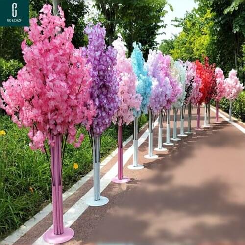1.5M 5feet Height white Artificial Cherry Blossom Tree Roman Column Road Leads For Wedding Mall Opened Props