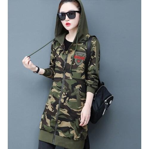 Camouflage Long Coat Women Velvet Casual Long Sleeve Zipper Women Jacket Autumn Women Clothes 2020 Mujeres Abrigos