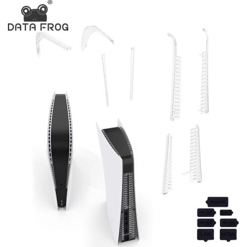 Data Frog Anti Dust Cover Kits for PS5 Gaming Console Dust Plug Set Protective Cover Stopper Dustproof Case for PS5 Accessories