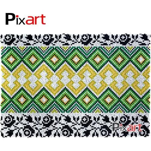 Latch Hook Rug Yellow Green Crocheting Wall Tapestry Kits DIY Carpet Rug Chunky Yarn Needlework Knitted Floor Mat Hobby & Crafts