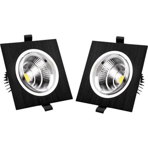 Square LED downlight 5W/9W/12W/15W AC85-265V embedded dimmable COB downlight Indoor lighting