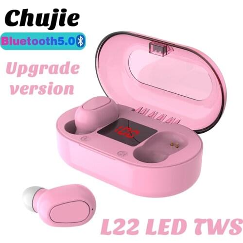 L22 TWS LED Bluetooth Earphones Wireless Sport Earbuds Bass Headsets Sound Music Headphones for Huawei Xiaomi Iphone Smartphones