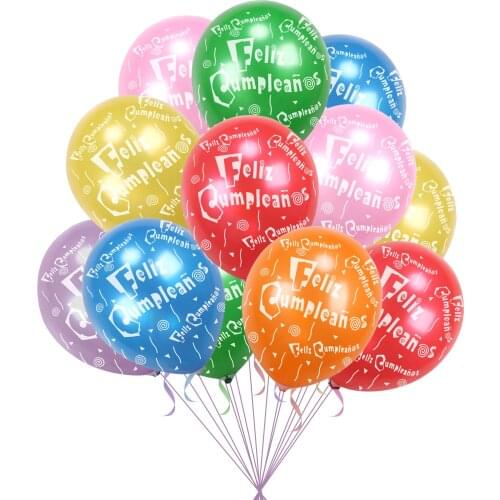 12 Inch Spanish Happy Birthday Party Latex Balloons Feliz Cumplean Letter Party Ballon Student Birthday Party Decorations Globos