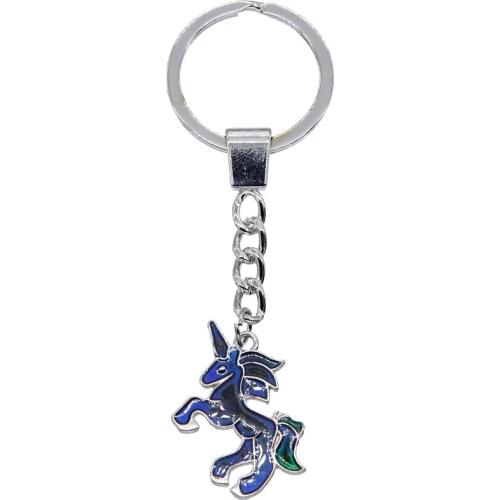 Fashion cute fairy unicorn keychain alloy Enamel can change color according to temperature keychain ladies girls gift jewelry
