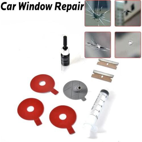 1Set Car Windshield Repair Kit Tools Auto Glass Windshield Repair Set Door Handle Protective Decorative Stickers