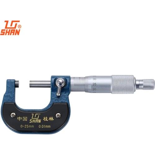 SHAN Outside Micrometer 0-25/25-50/50-75/75-100mm Carbide Alloy Vernier Caliper Micrometer For Thickness Measuring Tools