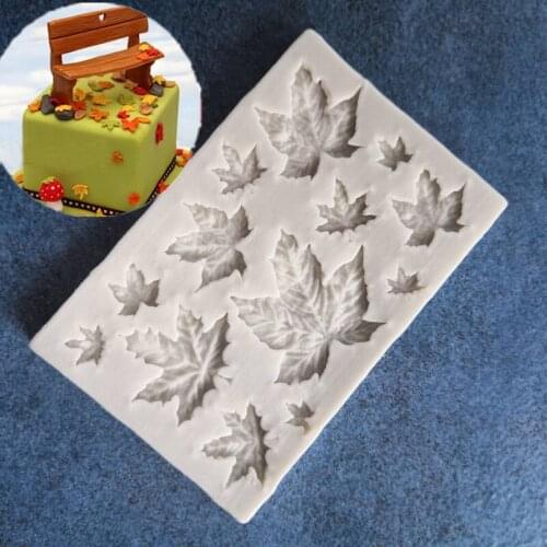 New Maple Leaf DIY baking silicone mould Fondant Chocolate Cake Mould Baking Decoration Tool A1412