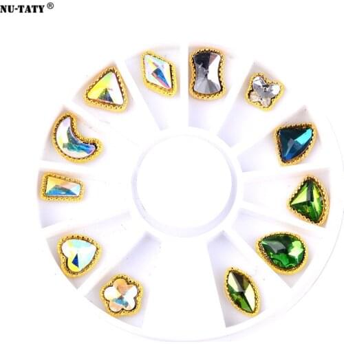 Nu-TATY Nail turntable jewelry nail alloy jewelry gold magic color AB rhinestone 12 alloy Toos nail sticker