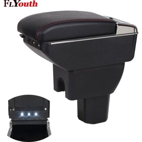 Car Armrest Box For Suzuki Ignis 2016-2018 USB Charging LED Light Arm Rest Rotatable Centre Console Storage Box Car-Styling