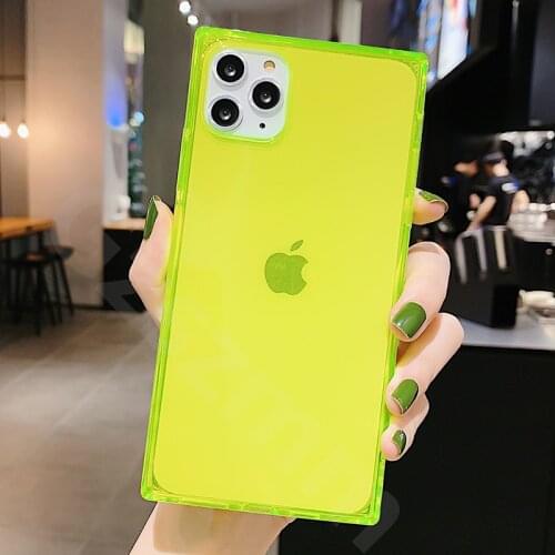 Tranparent Rectangle Coque for Iphone 12 11 Pro Max 6S 7 8 Plus Soft Fitted Case for Iphone 7 8 Clear for Iphone Xr XsMax Case