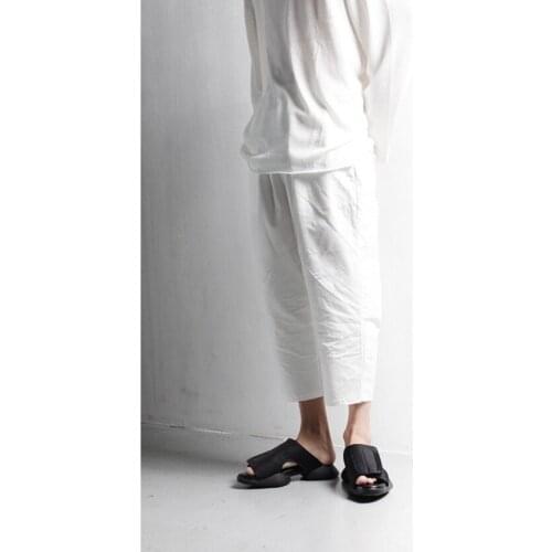 Straight loose wide leg 9-inch trousers with simple foundation anti wrinkle and falling down casual pants for men