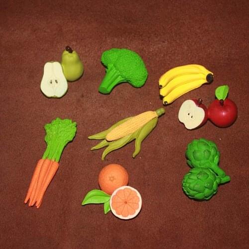 Pvc figure Simulation fruit and vegetable model plastic toy scene banana apple pear and so on 8pcs/set