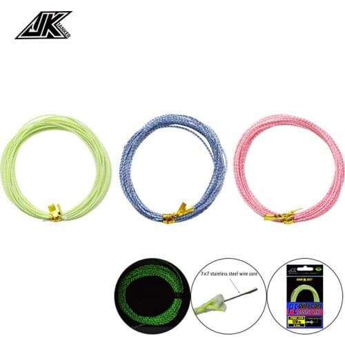 PWC Luminous PE Fishing Hook Assist Line 90/120/150LB Stainless Steel Wire Core Lithe Stronger 8 Strands Braided Fishing Line