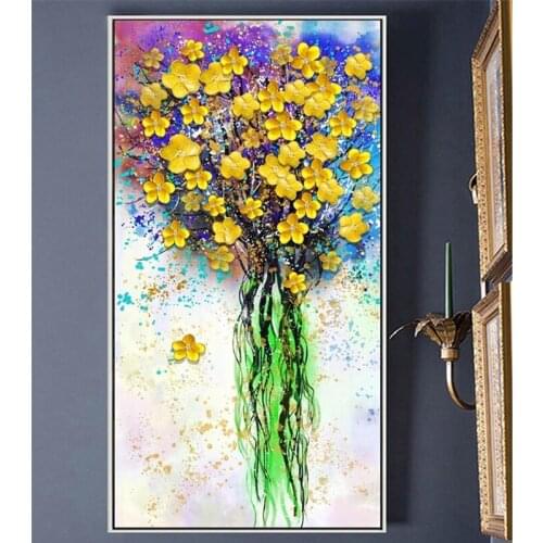 Handicrafts And hobbies Gold Flowers Embroidery Mosaic Full Square Round Diy Diamond Painting Cross Stitch Home DecorZP-4008