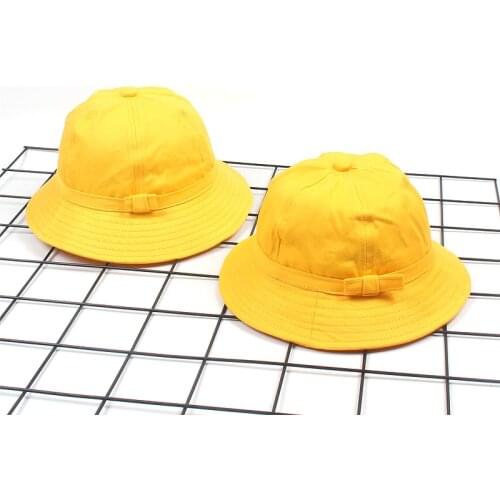 Lovely Bucket Hat Student Yellow Traveling Hiking Hat Windproof Parent-child Fisherman Hat Sun Protection Hat Can Be Customized