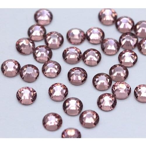 SS3-SS34 lt amethyst glass nail back round crystal nail art rhinestone applique adornment the hotfix fake diamond beads