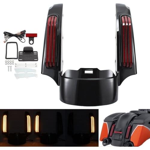 Motorcycle LED Tail Light Rear Fender Extension Fascia Red Lens For Harley Touring Electra Road Glide Ultra 14+ FLHR FLTRXS FLHX