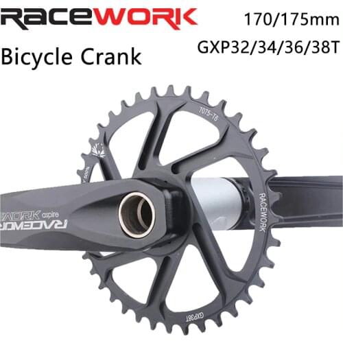 RACEWORK GXP Bicycle Crank Integrated Bike Crankset Connecting Rods 170 175 Mtb cranks chainring 32/34/36/38T For SRAM SHIMANO