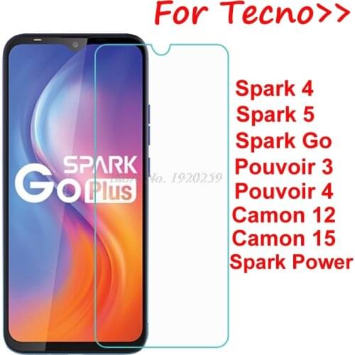 Tempered Glass For Tecno Camon 12 15 Spark 4 5 Go Power Air Pro Screen Protective Film For Tecno Pouvoir 3 4 Pro Plus Protector