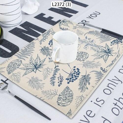 1 Piece Plant Flower Pattern Vegetation Printed Napkin Cloth Home Decoration Table Mat Cloth Tea Towel Coaster 42*32 Servilletas