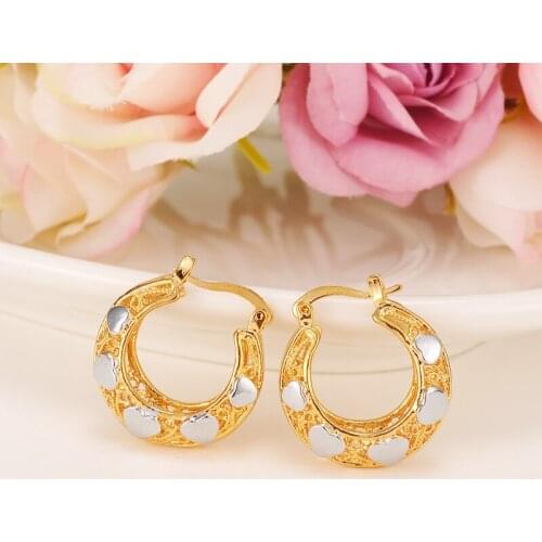 2pairs heart Circles Huggies Earrings african earrings Jewellery Aros women girls kids jewelry african best gift