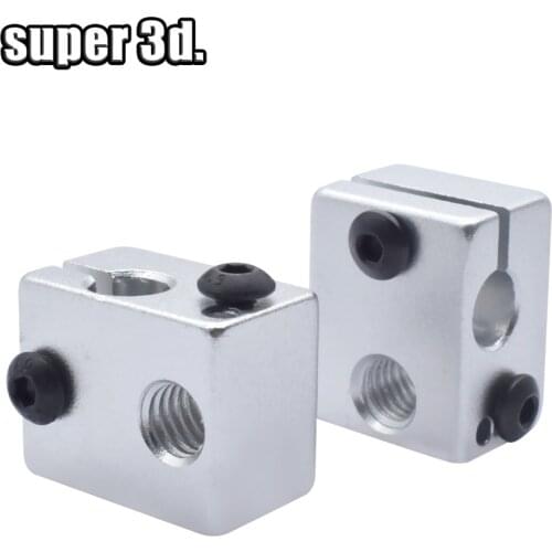 2pcs 3D printer heating block V6 heating block fit j-head hotend kossel and prusa i3