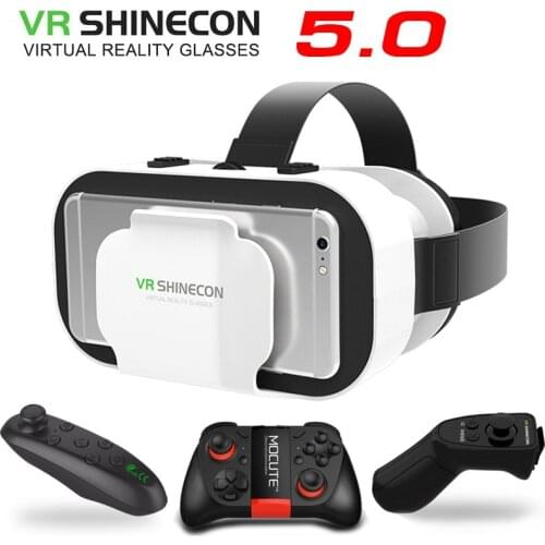VR SHINECON 5.0 Virtual Reality 3D Glasses With Gamepad For 4.7-6.0 inch Phone