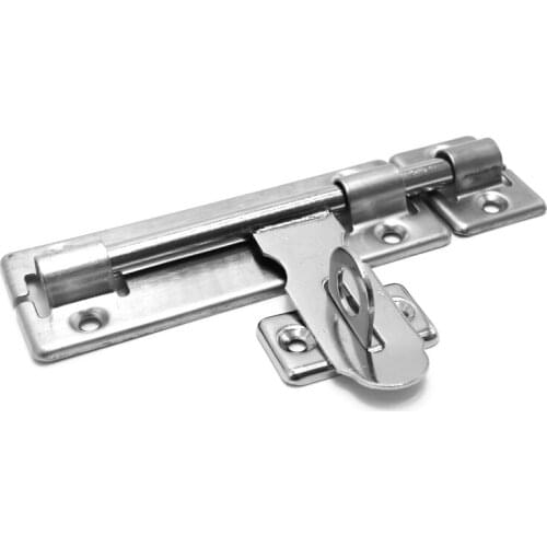 4Inch 5inch 6inch Stainless Steel Hardware Door Lock Barrel Bolt Latch Padlock Clasp Set Brushed Stainless Steel