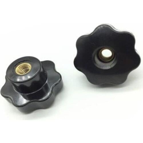 5pcs M6 Female Thread OD 31mm Star Shaped Head Clamping Nuts Knob With Hole