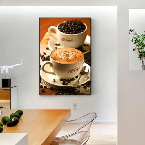 Abstract Retro Coffee Cups Canvas Painting Nordic Style Cafe Posters and Prints Modern Wall Art Pictures for Living Room Decor