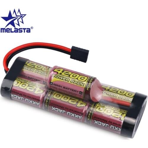 Melasta 8.4V 4200mAh 7Cell Hump Pack NiMH Battery Pack with Traxxas Discharge Plug for RC Racing Car