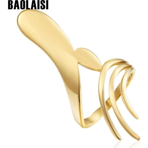 BAOLAISI Rings For Women Ice Cream Shape Irregular Style Wedding Bands Ring Stainless Steel Engagement Ring Fashion Jewelry