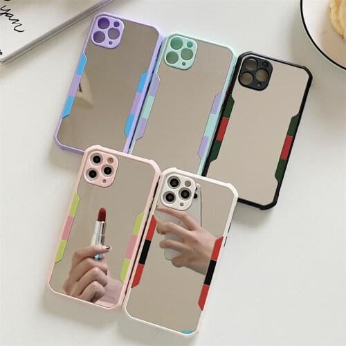 Signalshin Cute Mirror Case For Redmi 8 9 10 Pro Max 10X Xiaomi Note 10 Pro Poco X3 Candy Contrast Color TPU Cover Funda Coque