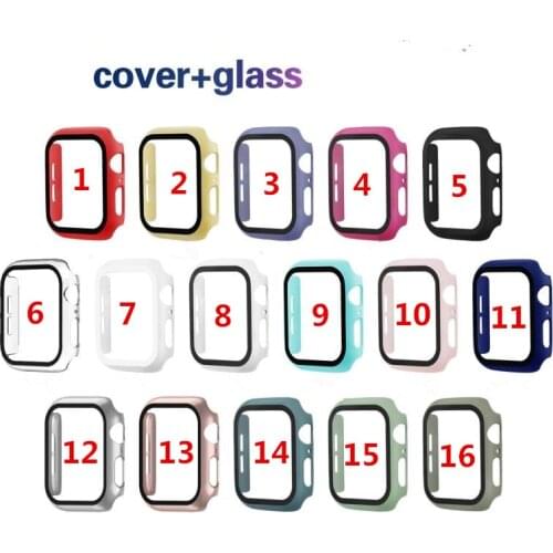 Case+Tempered Glass For Apple Watch 40mm 44mm Series 5 4 Screen Protector coverage Bumper case for iwatch Series 3 2 1 38mm 42mm