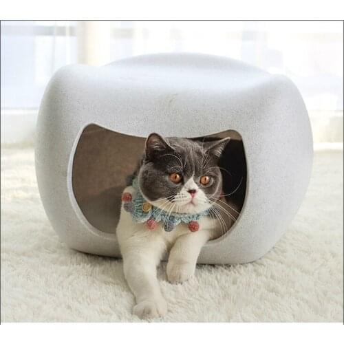 Clean red cat nest hot all year round global closed cat sleep dig washable dog cage pet cat coffee table