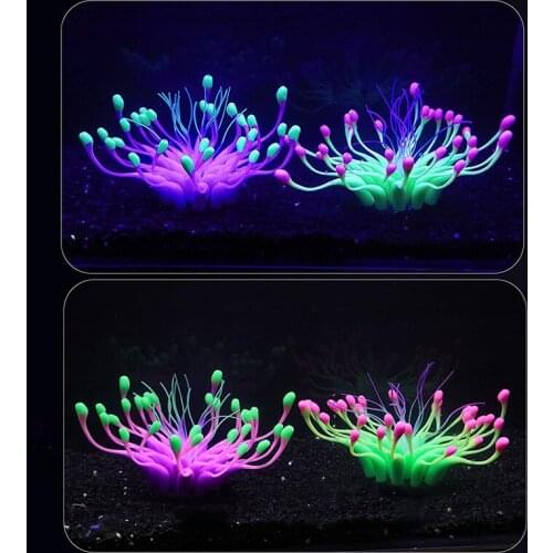 Colorful Silica Gel Artificial Coral Plant Fish Tank Underwater Decorations Water Grass Ornament Fishing Accessories