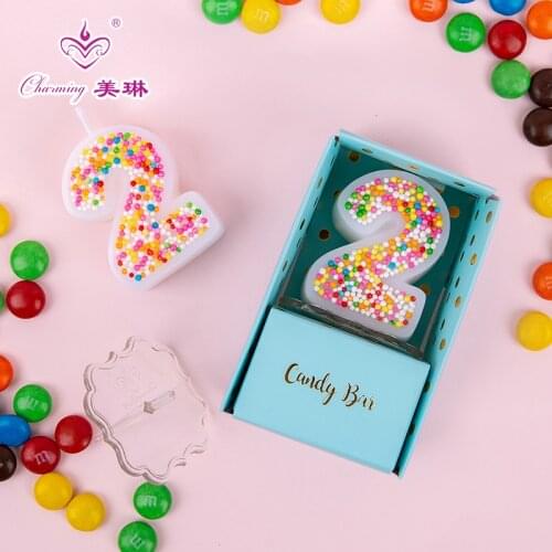 Childrens first anniversary digital candle creative 0-9 birthday candle cake party decoration ornaments