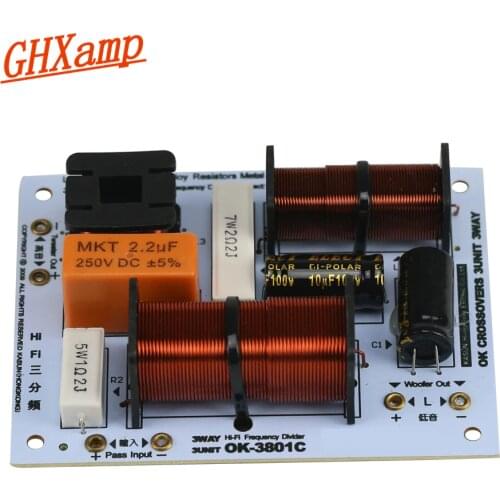 GHXAMP 180W 3 Way Crossover Home Theater Bookshelf Speaker 3 units Frequency Divider 1000HZ 4800HZ 3-12" INCH Speaker 2PCS