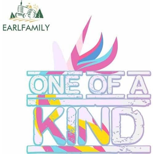 EARLFAMILY 13cm x 11.5cm for Unicorn One of A Kind Bumper Car Stickers Windshield Cartoon Decal Motorcycle Anime Car Assessoires