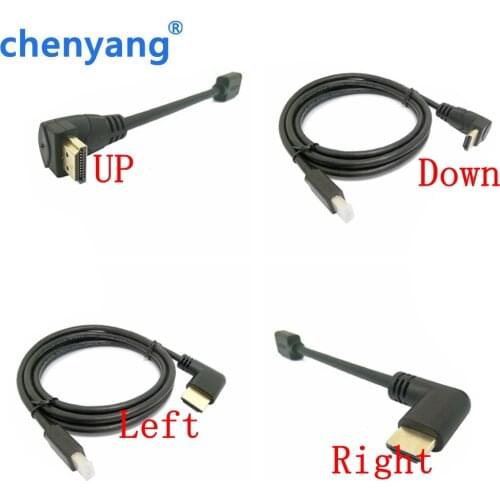 HDMI-compatibl2.0 A Male to HDMI v2.0 Down & Up & Left & Right Angled 90 degree Male HD extension Cable HDMI 2.0v angle cable