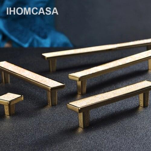 IHOMCASA Crystal Diamond Drawer Handles Wardrobe Kitchen Cupboard Shoe Cabinet Knob Gold European Style Luxury Pulls Zinc Alloy
