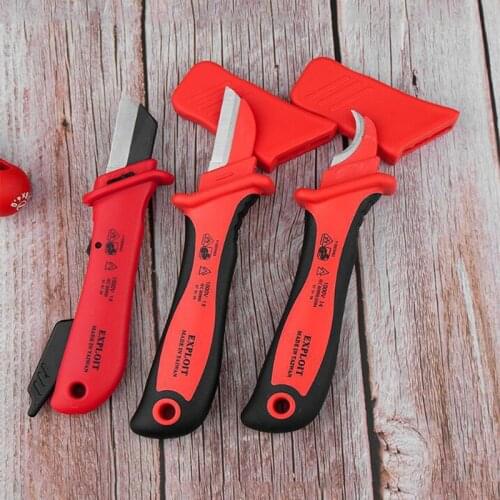 VDE certified 1000V Taiwan insulated electric knife Wire stripper protective handle