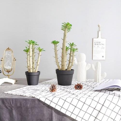 Artificial tropical plastic succulents plants home balcony decoration wedding simulation flowers cylindrical cactus