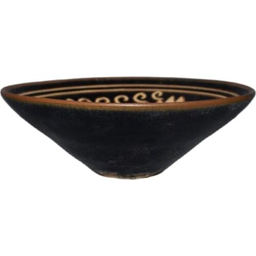 Jizhou kiln, Song Dynasty, black glazed wood leaves, Tianmu, douzhan bowls, all hand carved antique and antique porcelain