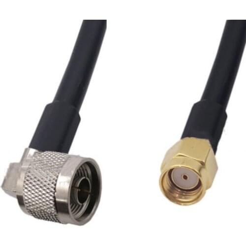 RG58 Cable RP-SMA Male to N Male Right Angle Connector WiFi Antenna Extension Pigtail jumper cable