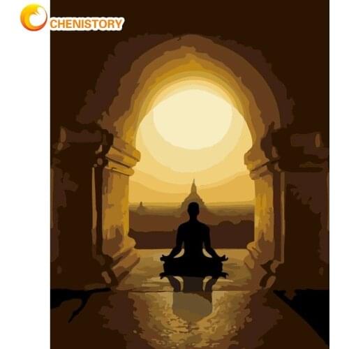 CHENISTORY Oil Painting By Numbers The Buddha Kits Drawing Canvas Handpainted Home Decor DIY Pictures By Numbers Religion Figure
